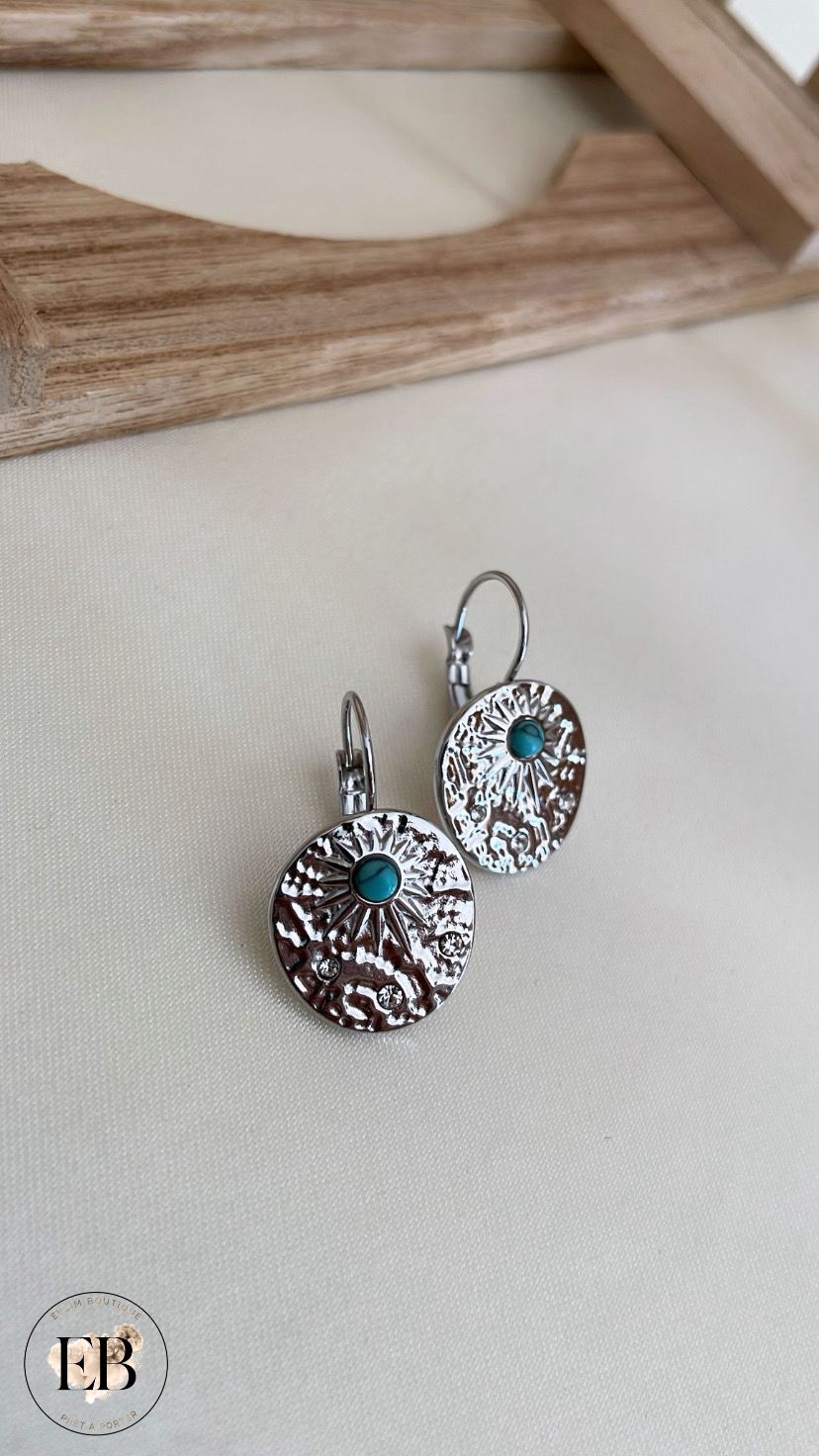 Boucles d’oreilles SOLEIL [ Argenté ]